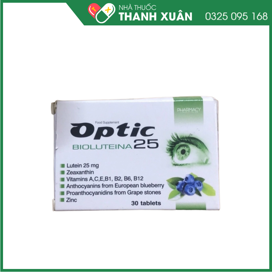 Viên uống Optic Bioluteina 25 hỗ trợ duy trì thị lực, bảo vệ đôi mắt